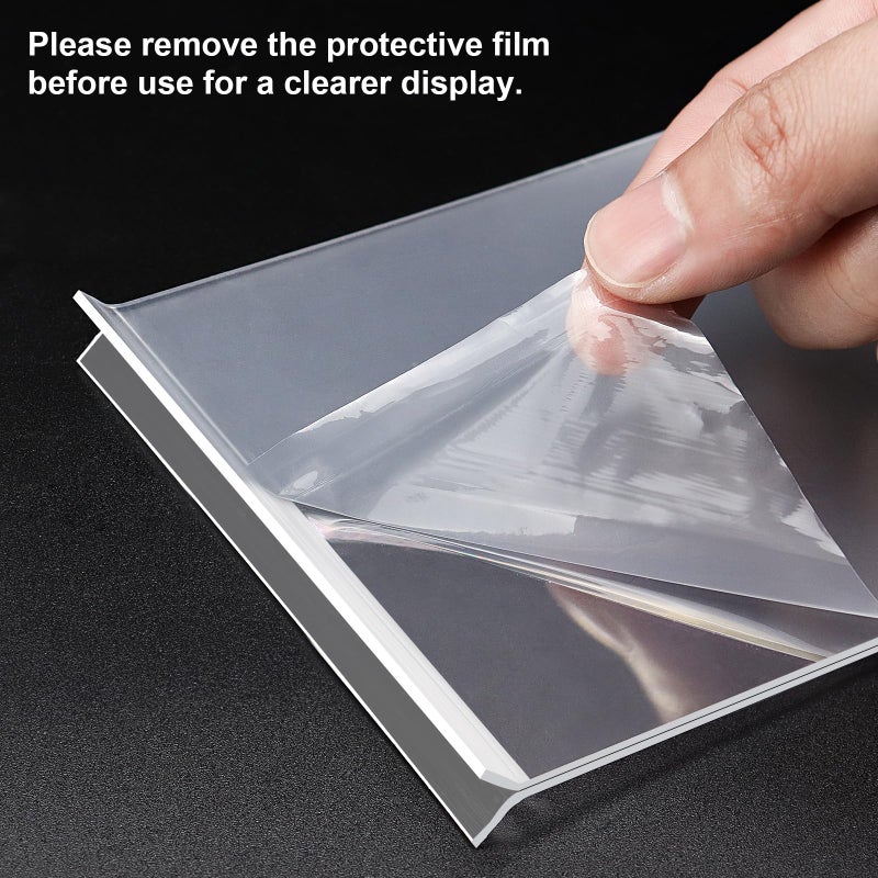 DunGu Acrylic Sign Holder 4x6, 16 Pack Clear Double Sided Clear Table Menu Vertical Display Stand Desktop Display Stand Paper Holder Table Sign Holder Suitable for Restaurants Office Store Show Fair - Image 5