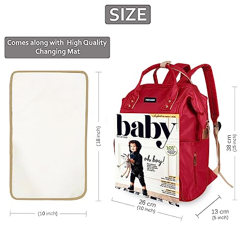 PACKNBUY Stylish Diaper Bag for Mothers for Travel with Changing Mat, Maternity Bag with Insulated Bottle Pockets and Multiple Pockets Baby Diaper Bag to Store Newborn Baby Products (Maroon Red) - Image 2