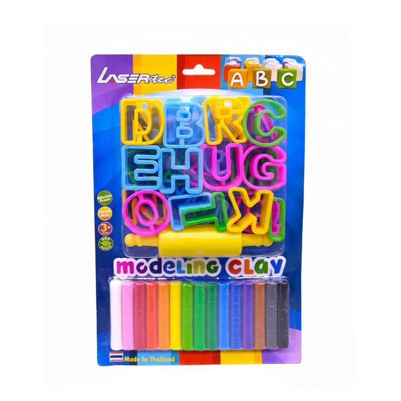 Modeling Clay Set – 15 Round Sticks with English Alphabet Learning Card