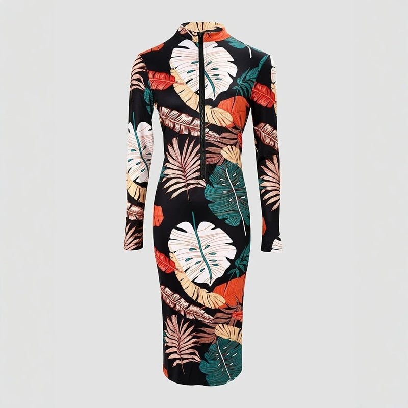 Elegant Floral Bodycon Dress - Image 4