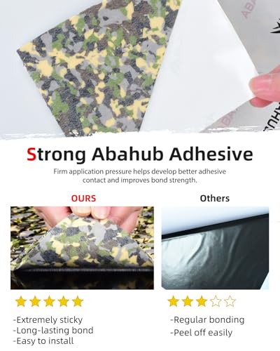 Abahub EVA Foam Boat Decking 48''x16'' Non-Slip Surfboard Traction Pad Grip Mat Self-Adhesive Trimmable Flooring Sheet for Boats SUP Board Kayak Surfing Camouflage Green - Image 2