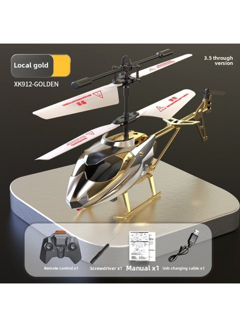 3.5-way Remote Control Helicopter USB Charging Drop-resistant Anti-collision Remote Control Aircraft Model Toy Wholesale-Color:913-X Platinum English (3.5-way Up, Down, Left And Right)