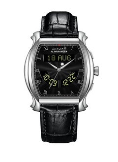 AL-HARAMEEN Analog+Digital Black Dial Leather Strap Men's Watch HA-6110FSBL 