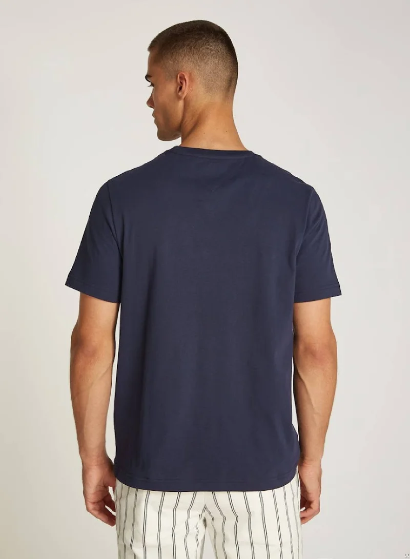 TOMMY HILFIGER Flag Embroidery Crew Neck T-Shirt
