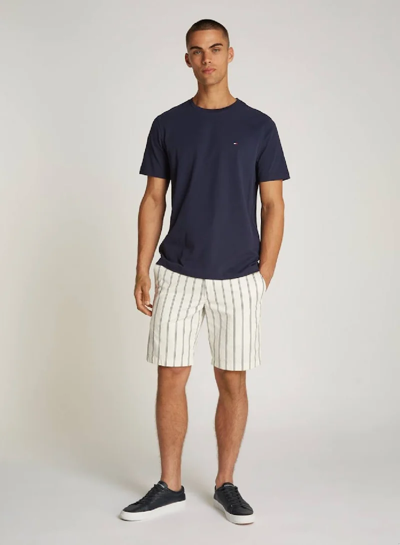 TOMMY HILFIGER Flag Embroidery Crew Neck T-Shirt