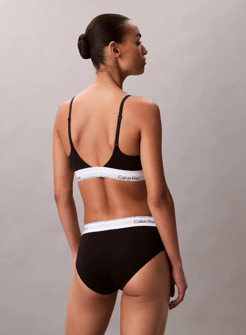 Calvin Klein Black Plunge Bra - Icon Cotton Modal for Women | Best Price UAE