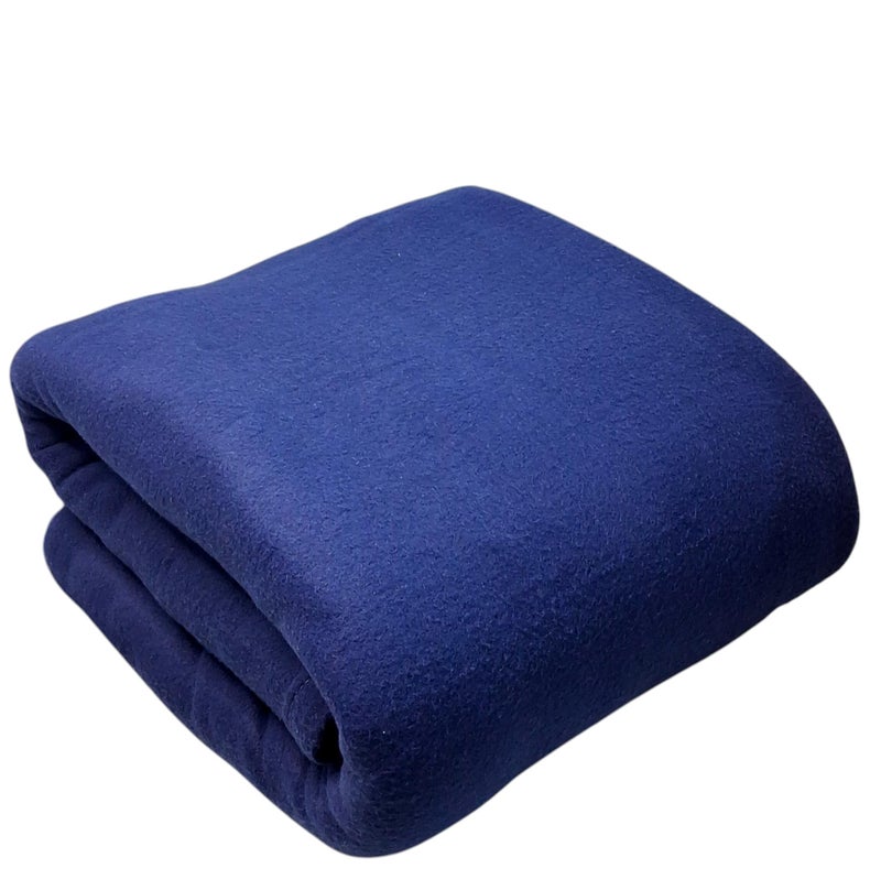MAMRAJ 300 GSM Special for Heavy Winter Plain Light Weight Polar Fleece Blanket for Single Bed [ 60x90] (Blue) - Image 2