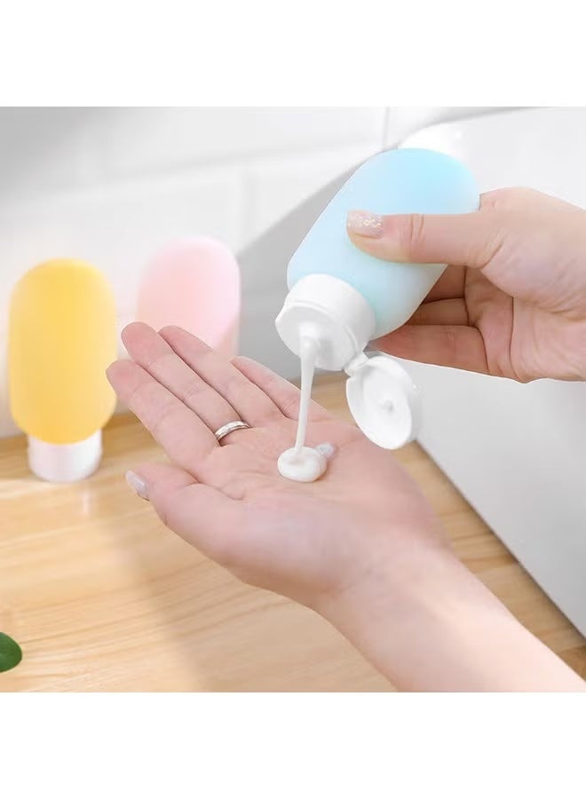 زجاجات سفر لمستحضرات التجميل ، مجموعة من 3 قطعة من الزجاجات المانعة للتسرب وقابلة لاعادة الملء، زجاجات بلاستيك فارغة بحجم مناسب للسفر للشامبو والبلسم ومستحضرات التجميل وجل الاستحمام - Image 5