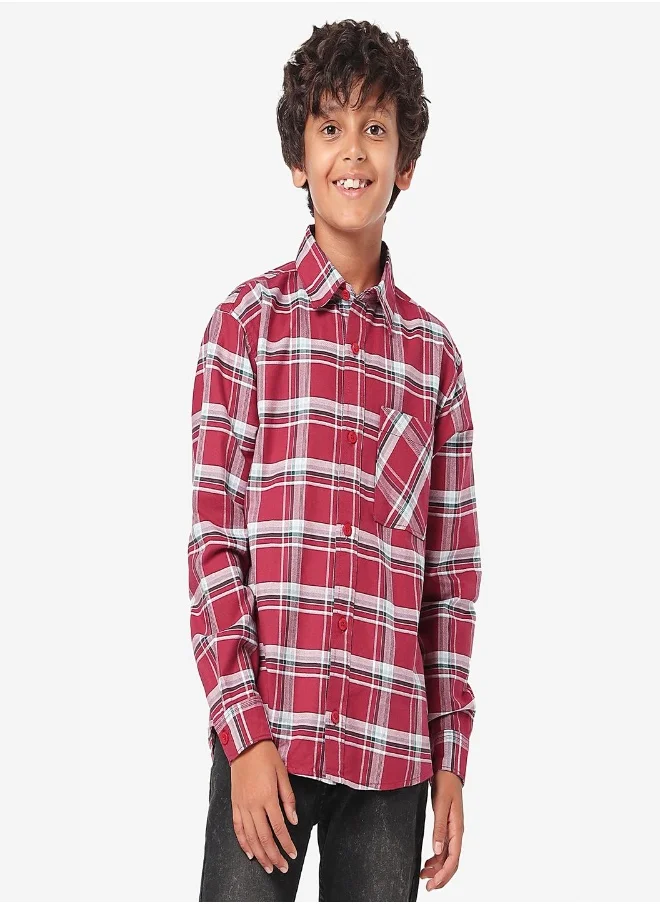 ليلك Boys Checkered Shirt