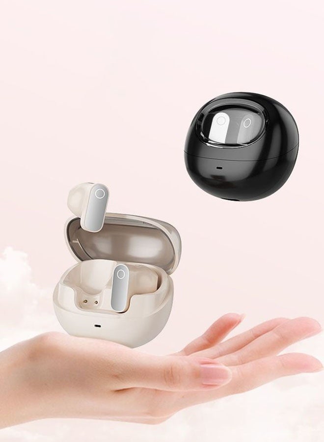 Hanayo Wireless Earphones In Ear Headphones Bluetooth 5.4 Wireless Headset with Headphone Case Lightweight Hands-free Suitable for Outdoor Sports(Beige) - Image 2