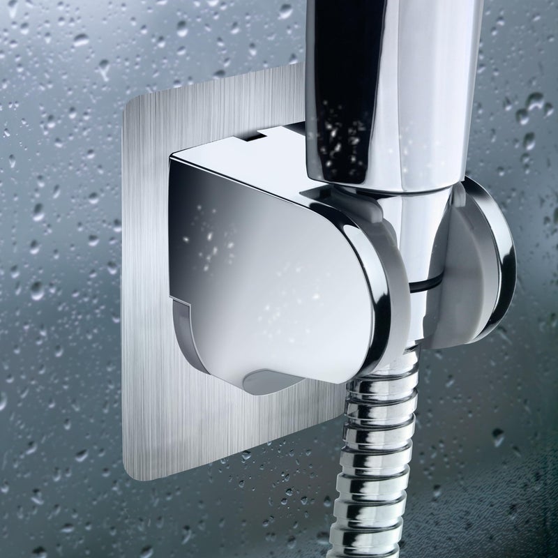 Ho2Me 2 Pack No Drilling On Wall Mounted Shower Bracket For Handheld Shower Head  Strong Self Adhesive And Waterproof Shower Head Holder Adjustable To Meet Any Space Bathroom  Chrome - Image 4