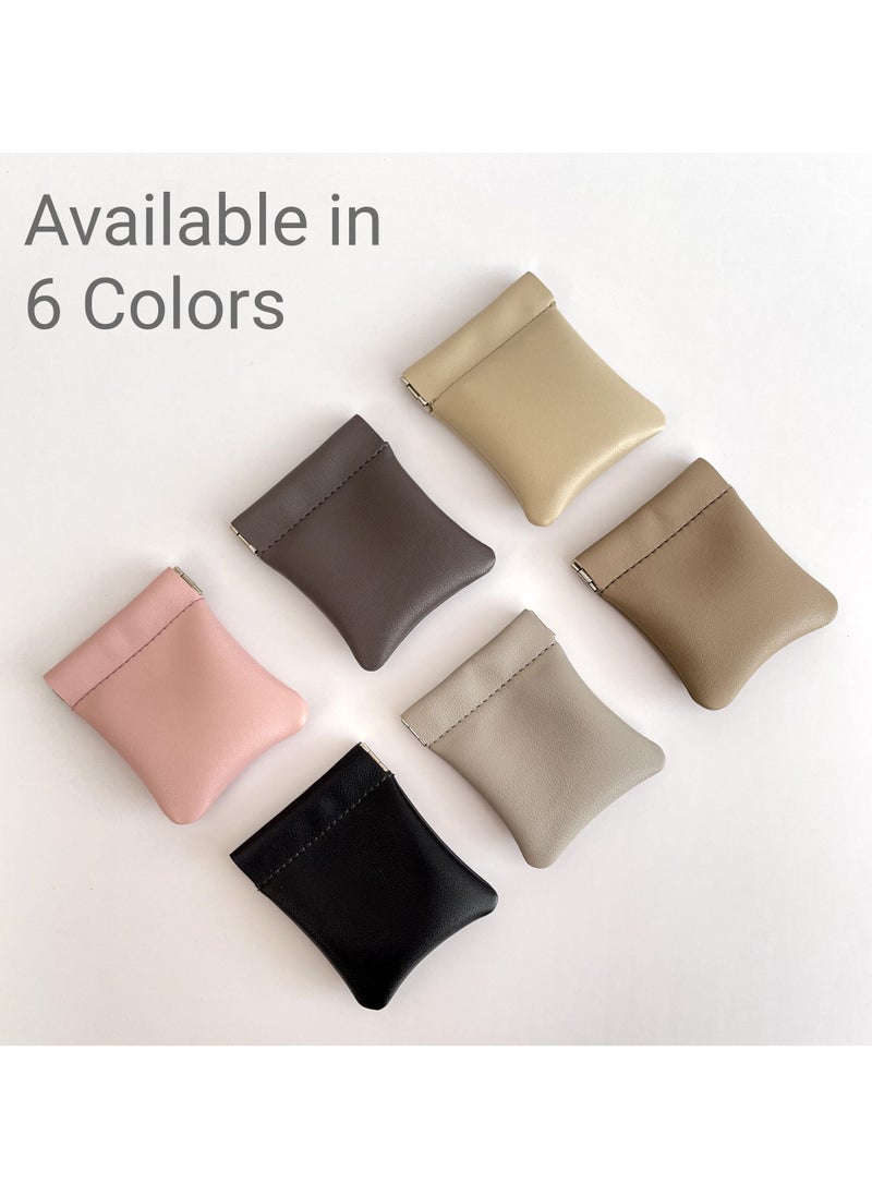 LeArt Leather Squeeze Coin Pouch for Men & Women | Coin Purse | Coin Holder | For Coins, Keys, Earphones, Cards, AirPods, Rosary | Great Gifting Option (Dark Grey)  - Image 4