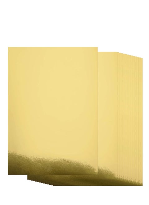 Metallic Gold Cardstock Paper, 50pcs of 8.5”x11” (250 GSM) - Gold Paper Foil Board, Mirror Finish Surface – Die Cut and Plotter Compatible - Perfect for Crafting, Invitations & Decorations