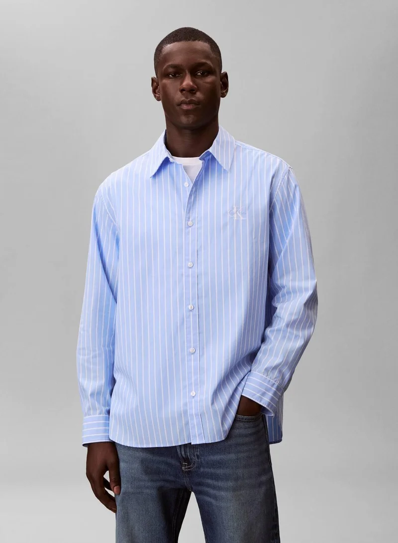 Cotton Poplin Striped Shirt