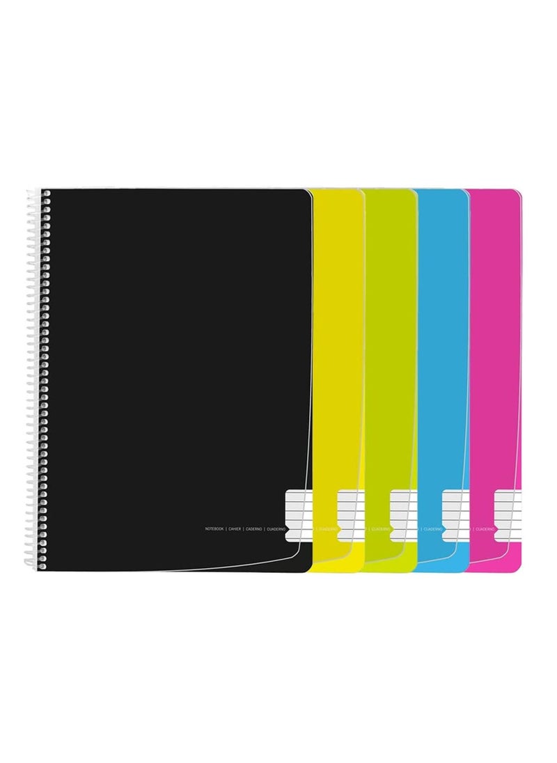 5-Piece A4 Size Spiral Notebook 80 Sheets - pzsku/Z31F8FE3A1BACB9F7940EZ/45/_/1696518335/c9d0fb27-c788-4844-a19a-6195b4b44c78