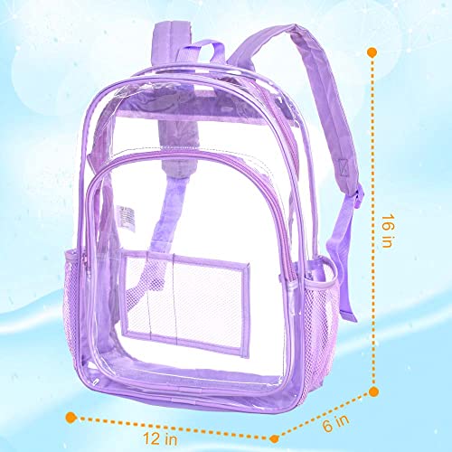 gxtvo Clear Backpack, Heavy Duty Transparent Bookbag, See Through Backpacks for Women Men- Purple - Image 5