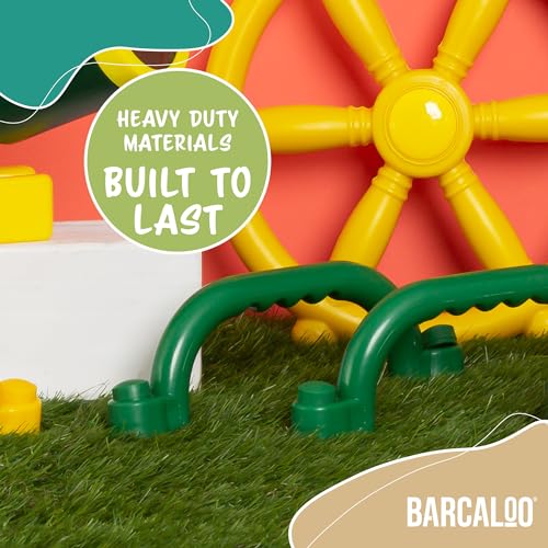 Barcaloo Playground Safety Handles - Outdoor Green Grab Handle Bars, Tree House Accessories, for Backyard Playset and Playground Equipment Replacement Safety Parts for Monkey Bars, Jungle Gym, and More - Image 5