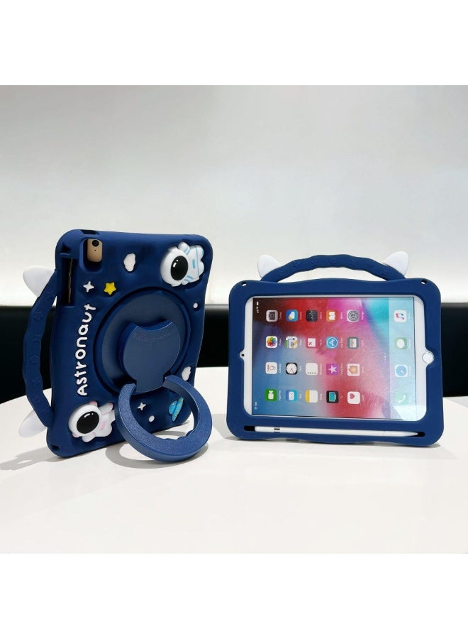 iPad 10.2 inch 7th 8th 9th generation Kids Case with Pen Slot and Portable Handle Stand Compatible with iPad 10.2-inch Tablet (2019/2020/2021) (Astronaut Blue) Cute Shockproof ipad 10.2 Kids Silicone Tablet Case cover - Image 2