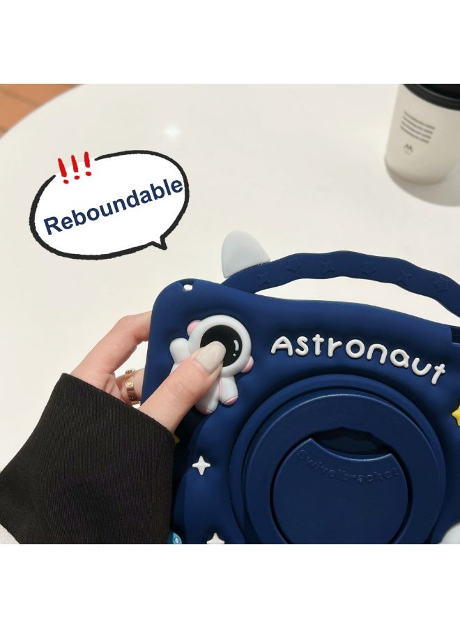 iPad 10.2 inch 7th 8th 9th generation Kids Case with Pen Slot and Portable Handle Stand Compatible with iPad 10.2-inch Tablet (2019/2020/2021) (Astronaut Blue) Cute Shockproof ipad 10.2 Kids Silicone Tablet Case cover - Image 4