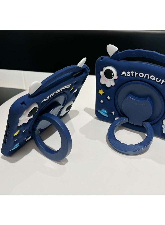 iPad 10.2 inch 7th 8th 9th generation Kids Case with Pen Slot and Portable Handle Stand Compatible with iPad 10.2-inch Tablet (2019/2020/2021) (Astronaut Blue) Cute Shockproof ipad 10.2 Kids Silicone Tablet Case cover - Image 3