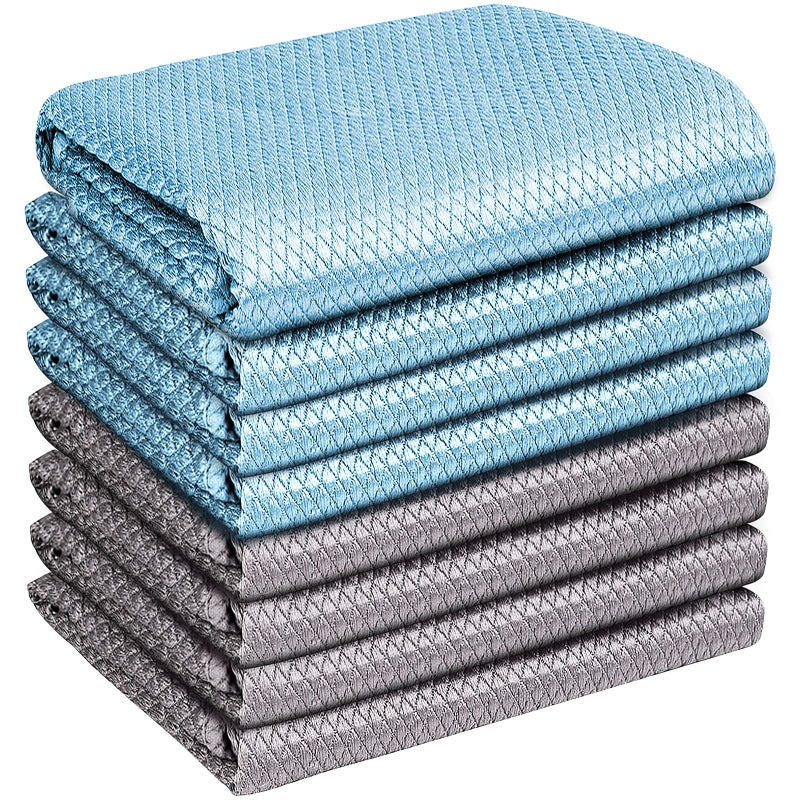 Airlab Streak Free Miracle Cleaning Cloths Easy Clean Nanoscale Pack of 8 12 x 16 Microfiber Polishing Windows Glass Lint Free Rags Stainless Steel Car Kitchen Reusable