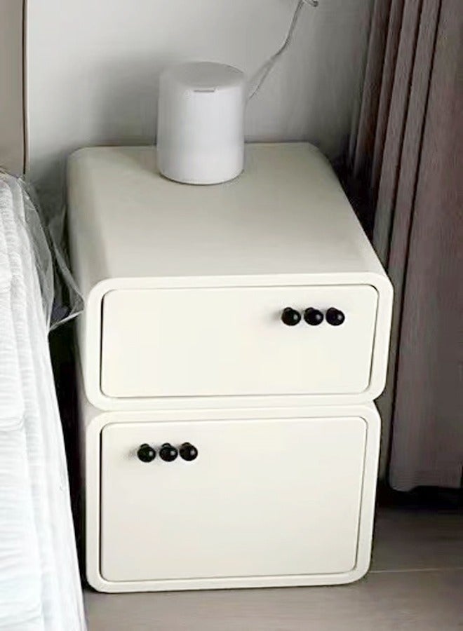 فاشون هوم الحديثة الحد الأدنى تصميم مستطيلة السرير الجدول الخشب الصلب منضدة مع 2 أدراج التخزين السرير نهاية الجدول لغرفة المعيشة غرفة نوم 30x40x50 سم - Image 2