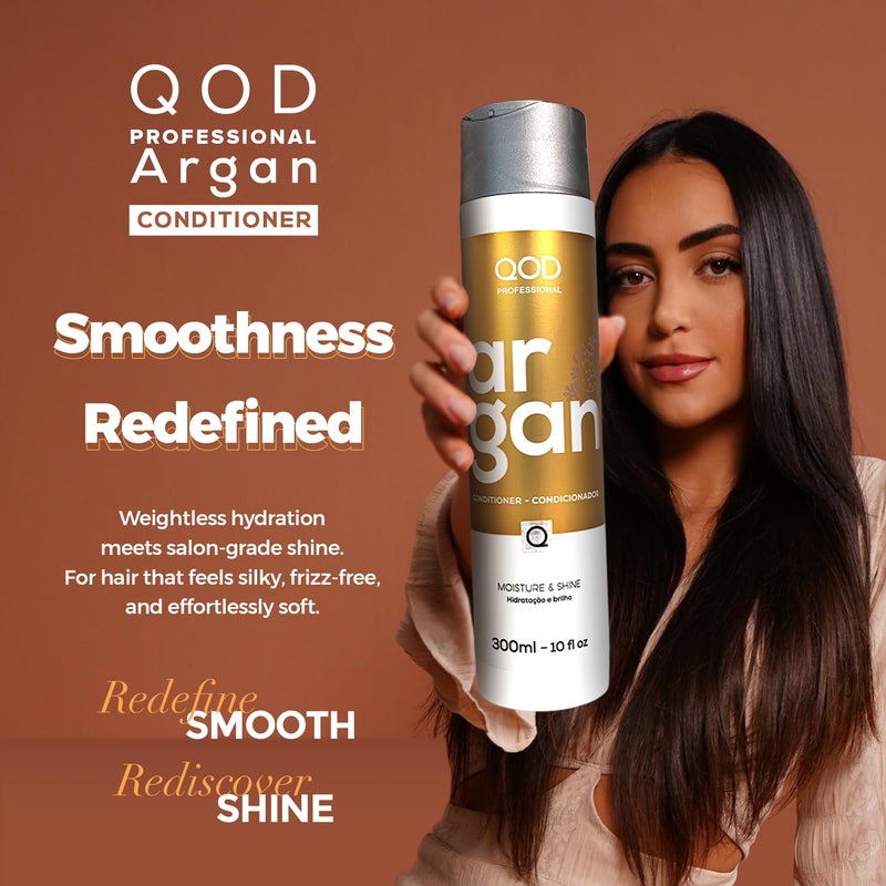 QOD PRO Argan Conditioner | For Dry, Damaged, Frizzy and Dull Hair | Promotes Shine and Softness | With Argan Oil| 300ML - 10fl oz - Image 3