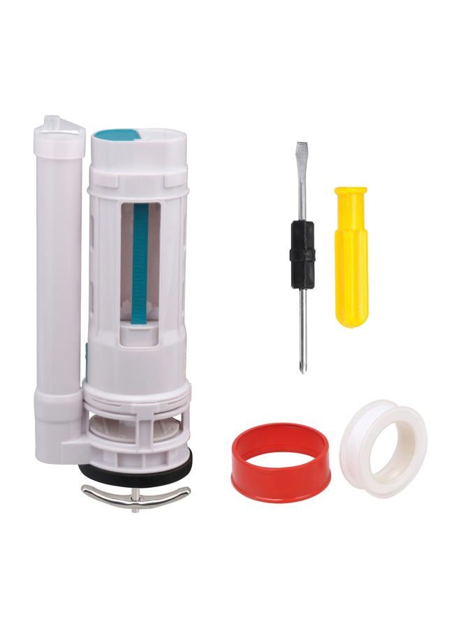 250mm Height White Toilet Push Button Valve Element Dual Flush Toilet Valve Top Button Replacement Assembly with Screwdriver and Tape - Image 1