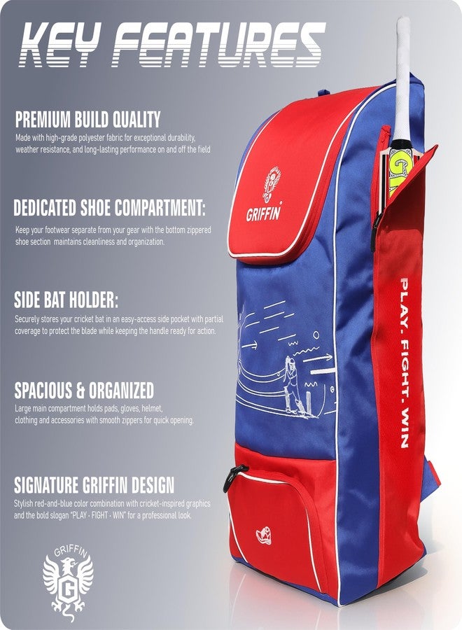 Griffin 2.O Kit Bag Cricket (NavyRed) - Image 4