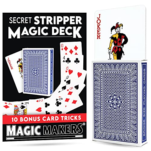 MAGIC MAKERS Secret Stripper Magic Deck Trick with 10 Bonus Card Tricks - Image 1