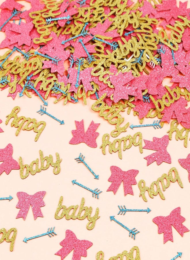 Cheereveal Bows or Arrows Gender Reveal Decorations, 200PCS Bows and Arrows Confetti Pink Blue, He or She Baby Shower Party Supplies - Image 1