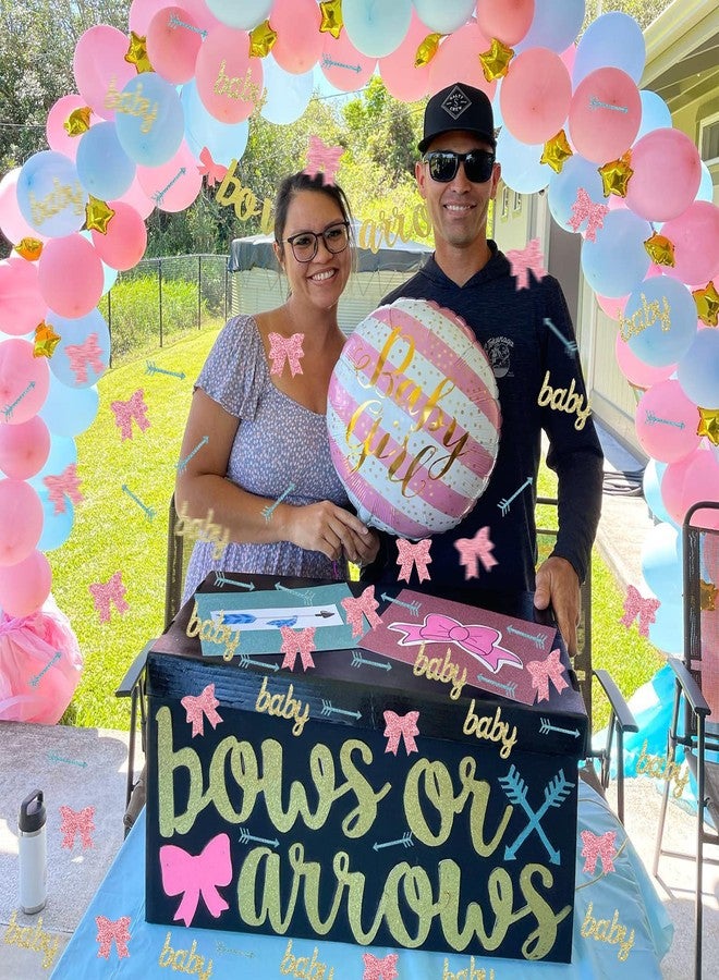 Cheereveal Bows or Arrows Gender Reveal Decorations, 200PCS Bows and Arrows Confetti Pink Blue, He or She Baby Shower Party Supplies - Image 5