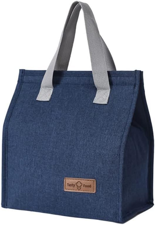 Nibbler Thermal Insulated Travel Lunch Tiffin Storage Bag Organiser Leak-Proof Hot Cold Lunch Bag Reusable Tote Bag with Aluminum Foil for School Picnic Office Outdoor (Deep Blue) - Image 1