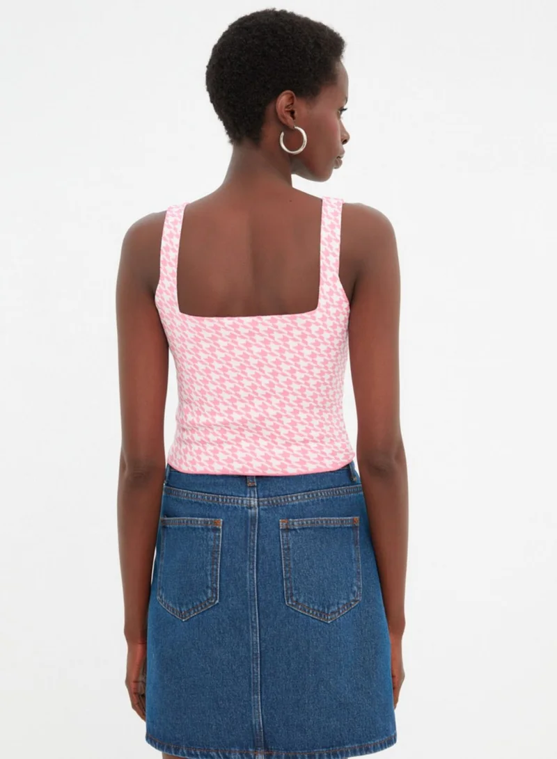 trendyol Strappy Printed Crop Top
