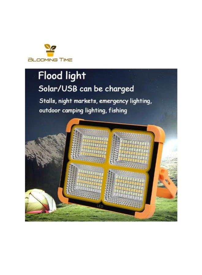 BLOOMING TIME Outdoor LED Solar Light, Work Light Rechargeable 100W, Portable 12000mAh 10000 LM with Stepless Brightness Job Site Battery Rechargeable Floorlight for Emergency Worklight for Power Cut - Image 1