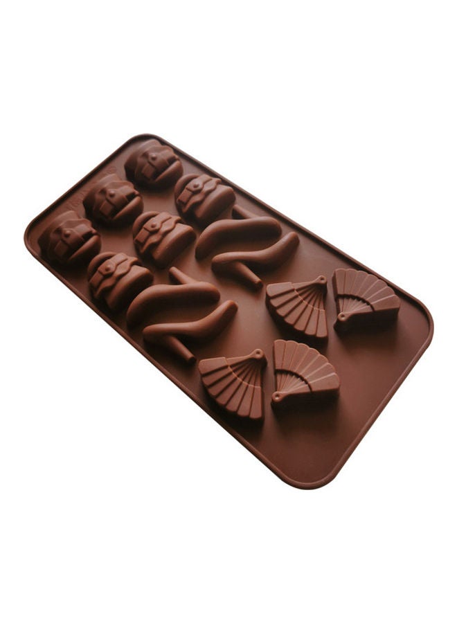 NIBEMINENT High Heeled Shoes Shaped Silicone Chocolate Mould Brown 11 x 22cm  - Image 3