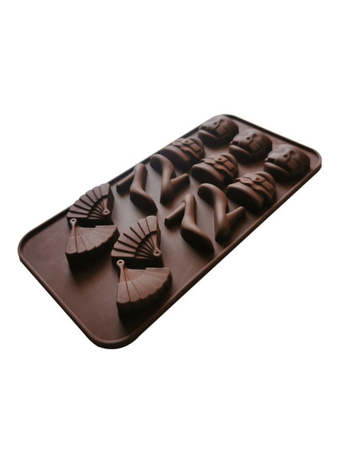NIBEMINENT High Heeled Shoes Shaped Silicone Chocolate Mould Brown 11 x 22cm  - Image 2