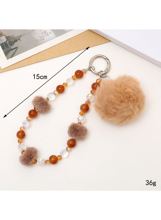 NIBEMINENT Phone Charm/ Chain Strap for Women Girls, Poppy Ball Beads Cell Phone Case Lanyard Wrist Strap