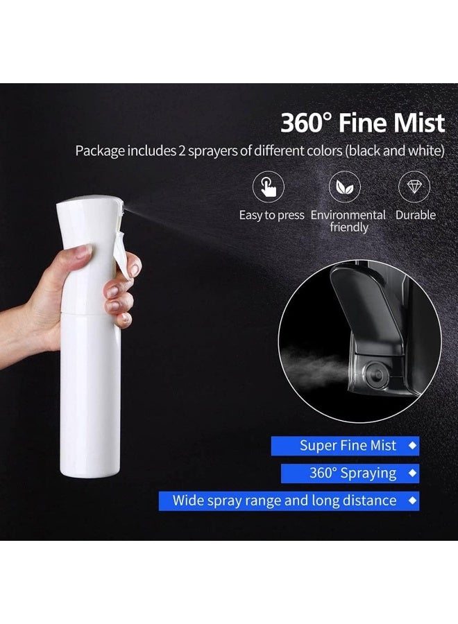 Showay 300Ml Bpa Free Plastic Empty Mist Spray Bottle With Pressurized Mister Pump For Hair, Salon, Plants, Flower Cleaning (White)