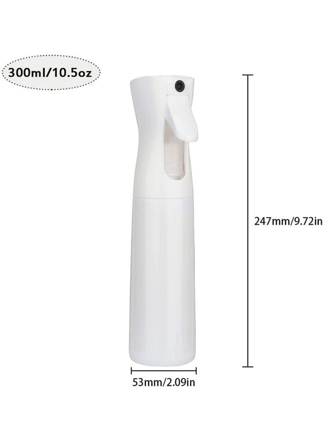 Showay 300Ml Bpa Free Plastic Empty Mist Spray Bottle With Pressurized Mister Pump For Hair, Salon, Plants, Flower Cleaning (White)