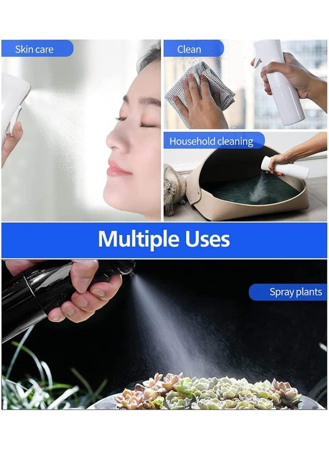 Showay 300Ml Bpa Free Plastic Empty Mist Spray Bottle With Pressurized Mister Pump For Hair, Salon, Plants, Flower Cleaning (White)