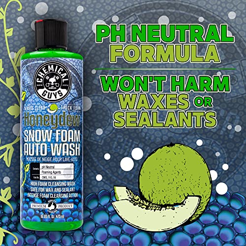 Chemical Guys CWS 110 Honeydew Snow Foam Car Wash Soap (Works with Foam Cannons, Guns or Bucket Washes) Safe for Trucks, Motorcycles, RVs & More, 128 fl oz (1 Gallon), Honeydew Scent - Image 5