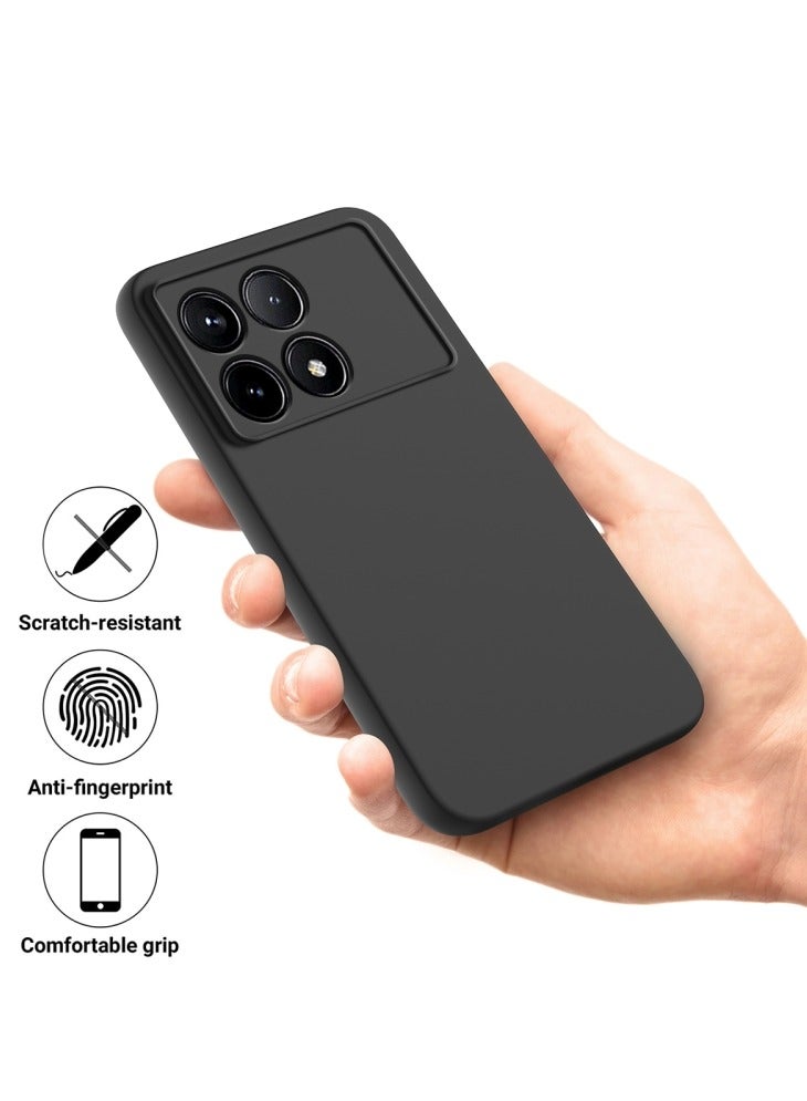 حافظة لهاتف Xiaomi Poco X6 Pro/Redmi K70E غطاء أسود رفيع بلمسة نهائية غير لامعة حافظة واقية ناعمة ومرنة من مادة TPU مع حماية للكاميرا لهاتف POCO X6 Pro 5G / Redmi K70E - Image 2