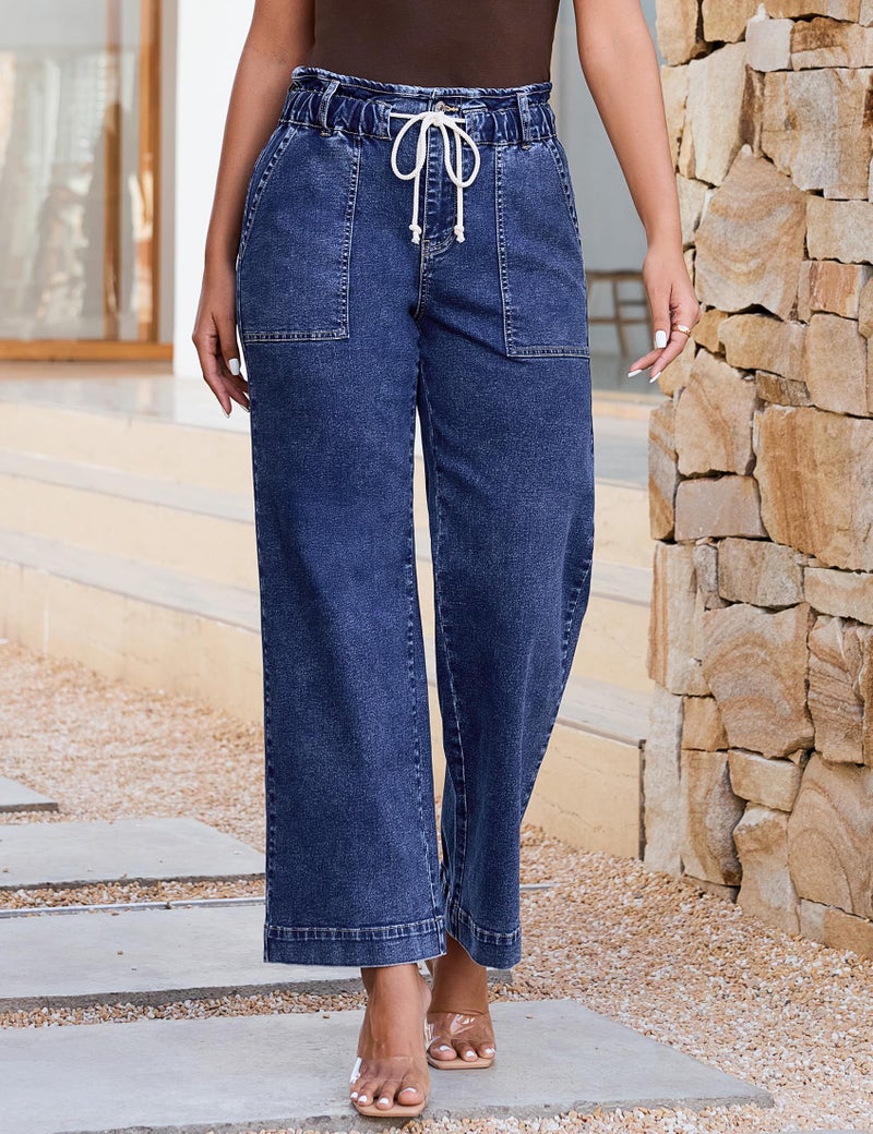 luvamia Western Outfit for Women Jeans Stretchy Dark Denim Jeans Women Reef Blue Size X-Large Fits US 16-18 - Image 3