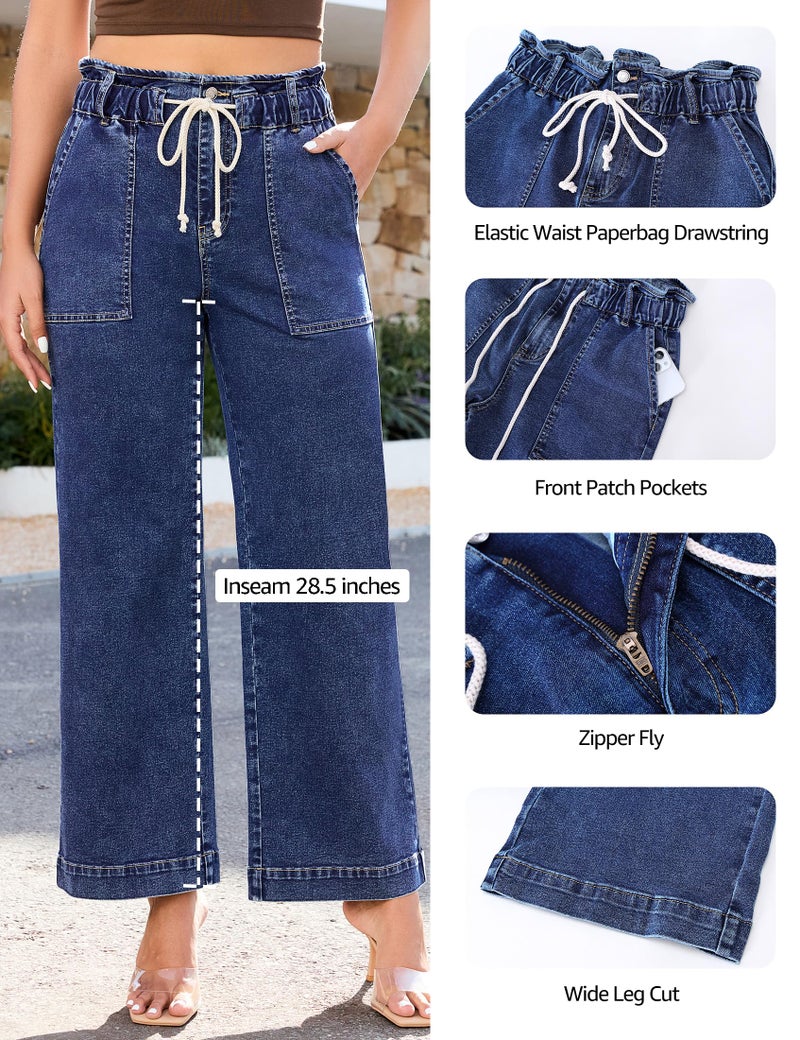 luvamia Western Outfit for Women Jeans Stretchy Dark Denim Jeans Women Reef Blue Size X-Large Fits US 16-18 - Image 4