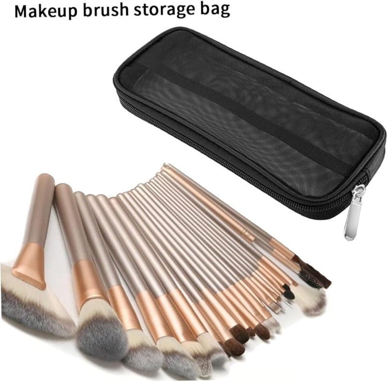 Black Mesh Makeup Brush Case Travel Cosmetic Organizer Storage Bag For Beauty Tools - Image 5
