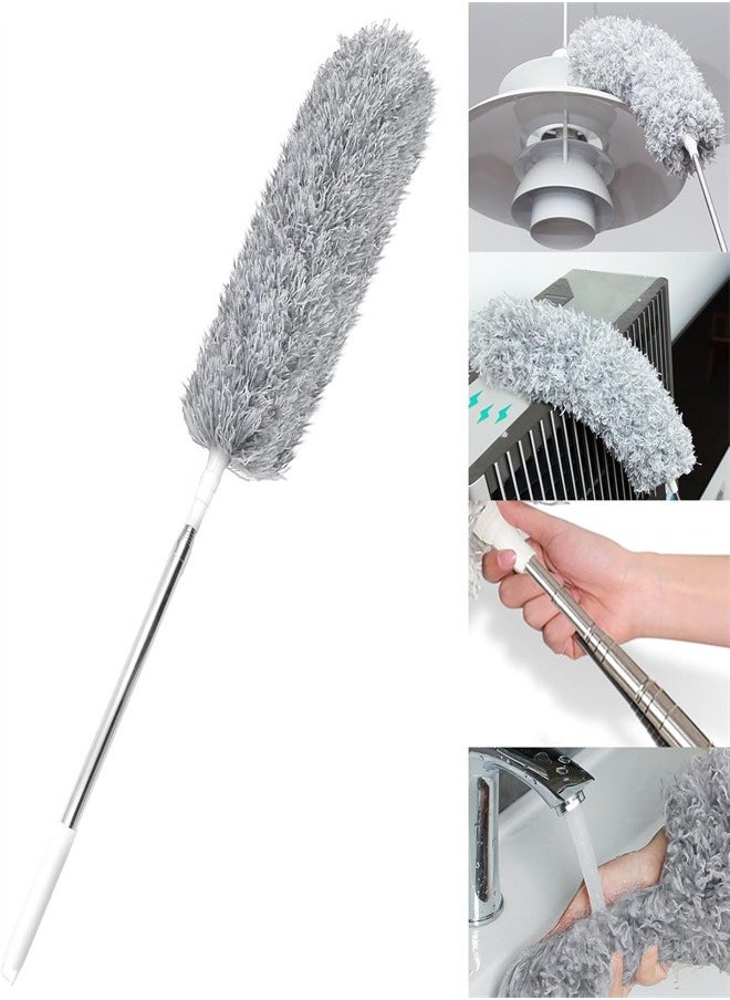 Generic - Microfiber  Feather Duster, Extendable Feather Duster,Feather Duster with Extra Long 2.8m/100 inches Telescopic Pole and Bendable Head,Easy to Absorb Dust Anti Static,Perfect for Cleaning Cobweb,Ceiling Fan,Blinds etc - Image 1