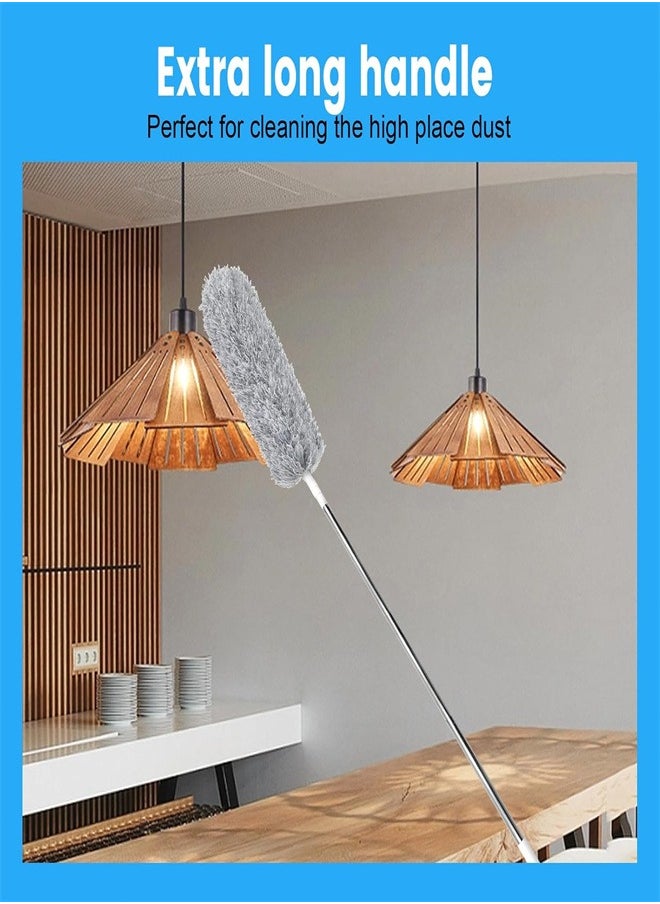 Generic - Microfiber  Feather Duster, Extendable Feather Duster,Feather Duster with Extra Long 2.8m/100 inches Telescopic Pole and Bendable Head,Easy to Absorb Dust Anti Static,Perfect for Cleaning Cobweb,Ceiling Fan,Blinds etc - Image 1