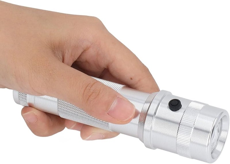 مصباح يدوي LED ألومنيوم فضي طارئ بتغيير لون RGB للرؤية الليلية وقراءة الخرائط - Image 5