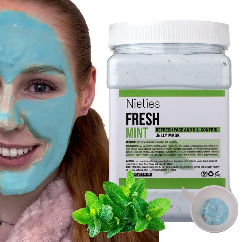Nielies Jelly Mask for facials Facial Skin Care PeelOff Jelly Mask Set Face Mask For Instant Hydration Vegan Peel Off Face Mask For Moisturizing Smoothing Fresh Mint